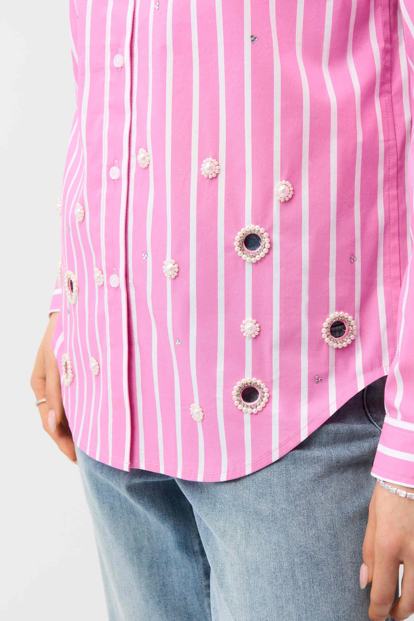 Stretch Cotton Stripe Print Boxy Blouse With Rhinestones
261966 Joseph Ribkoff pink