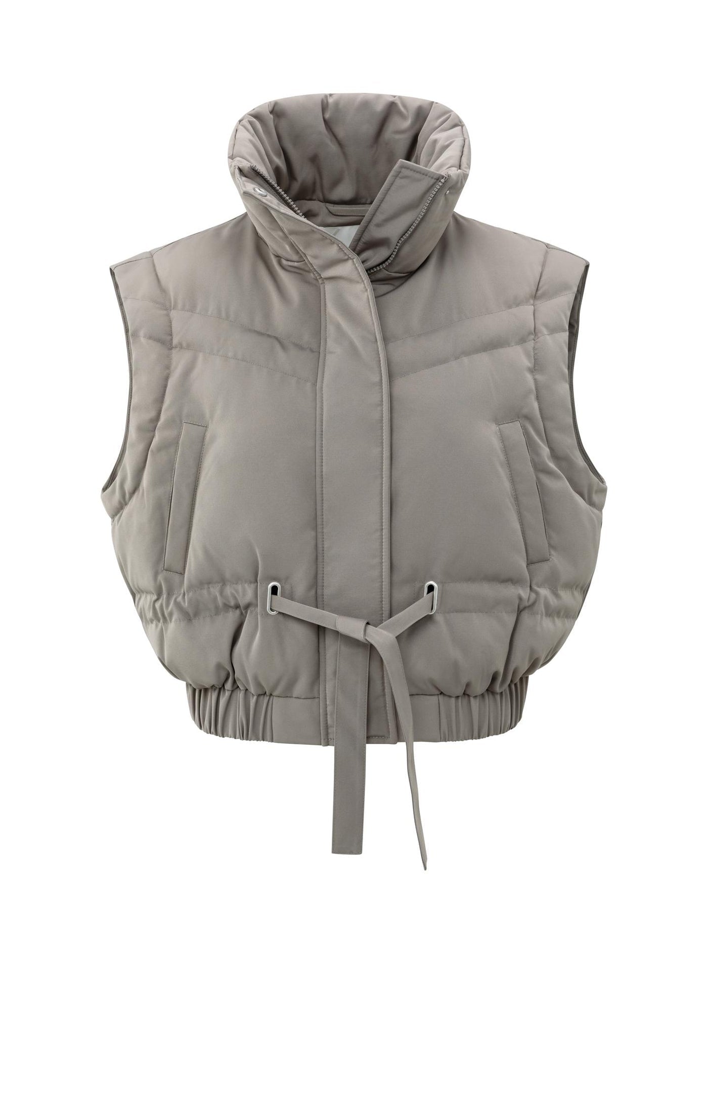 YAYA cropped nylon jacket with zip-off sleeves