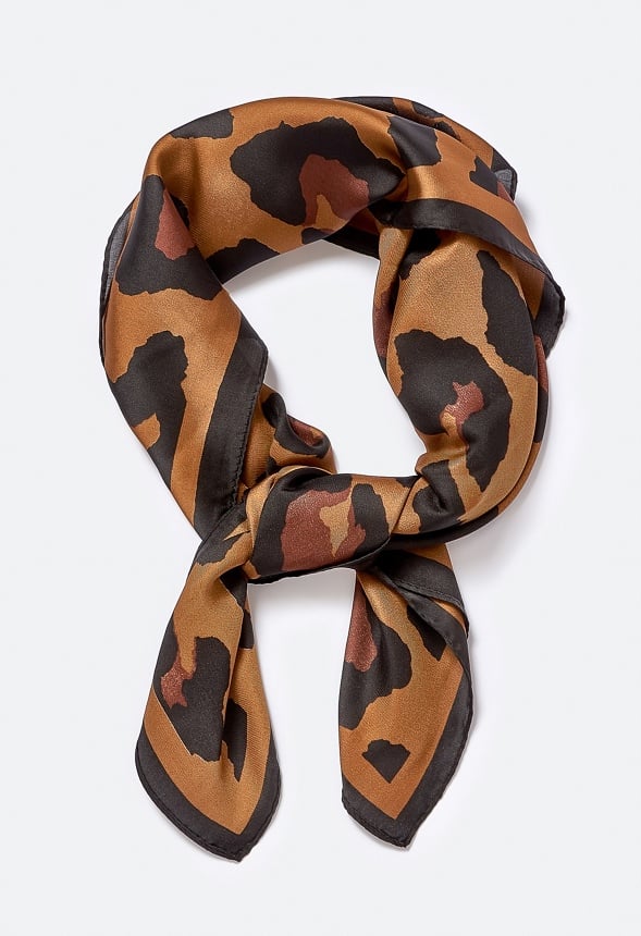Carmel silk style leopard print scarf