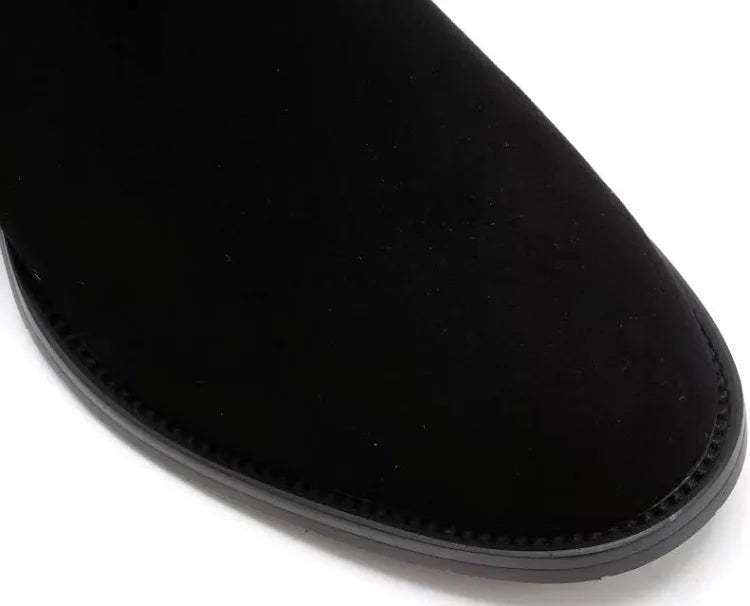 Loretta Vitale Black Stretch Knee-High Boots