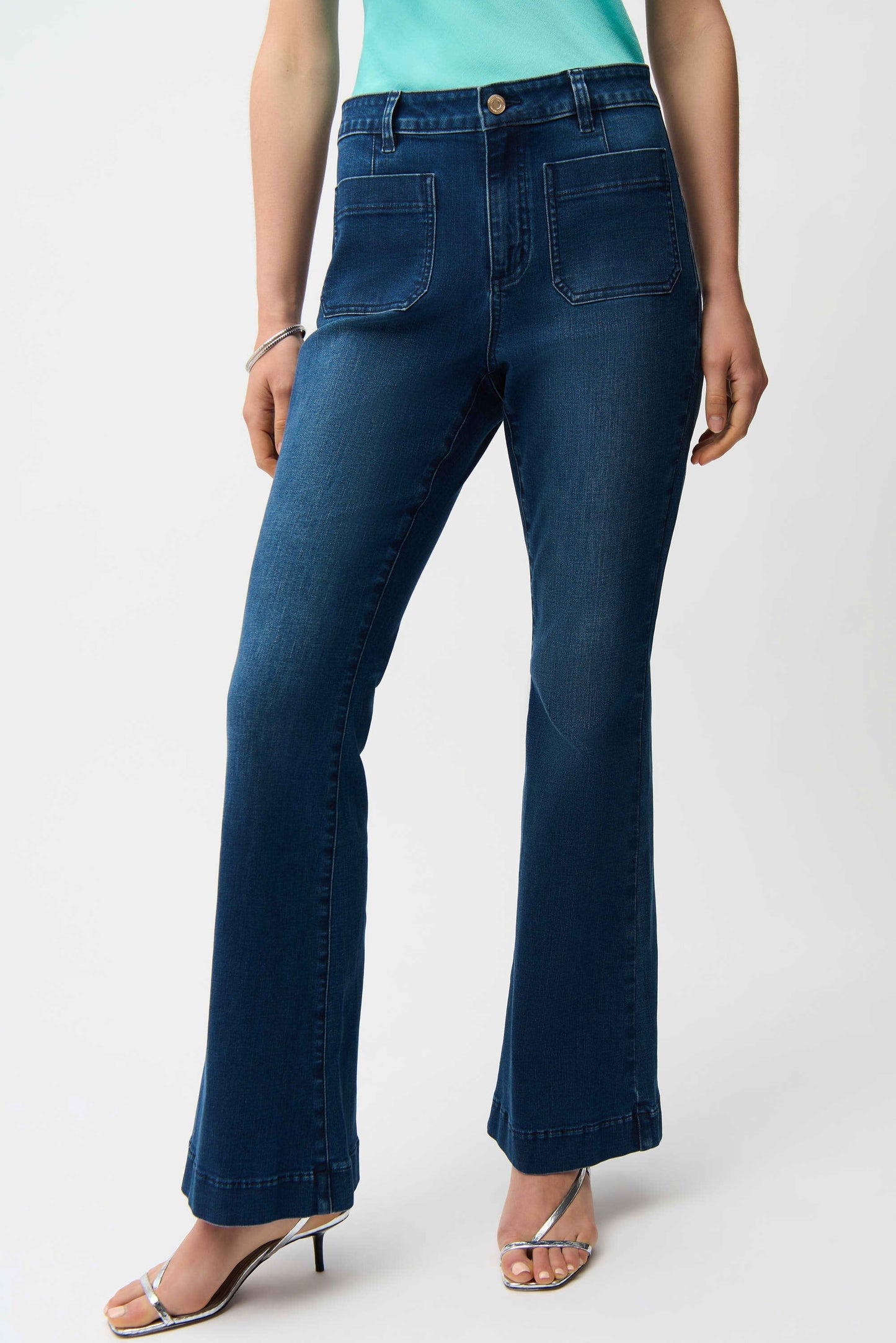 JOSEPH RIBKOFF 261956 Flare Jeans With Patch Pockets