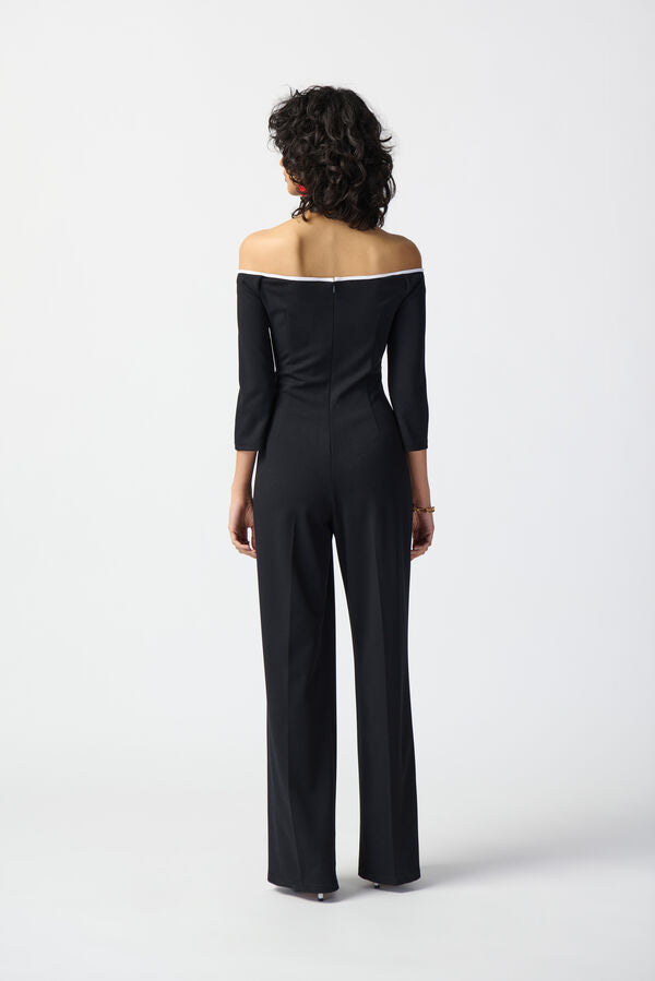 Joseph Ribkoff Off-The-Shoulder Wide-Leg Jumpsuit - Style 241009