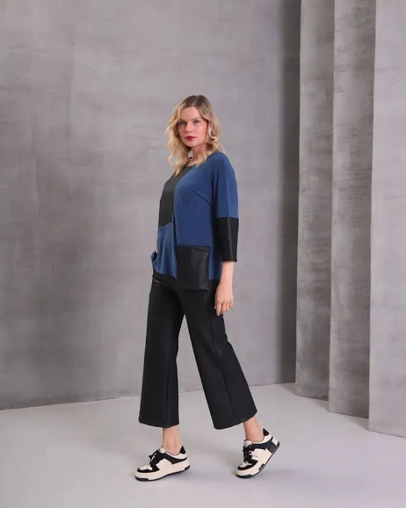 Inco Black & petrol blue top.