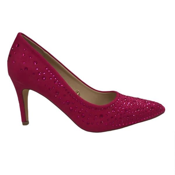 Sorento Sheraton heel in Fuchsia pink gems