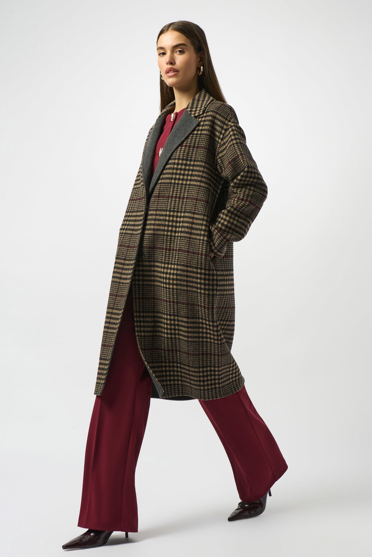Wool Blend Plaid Double-Faced Coat
253946