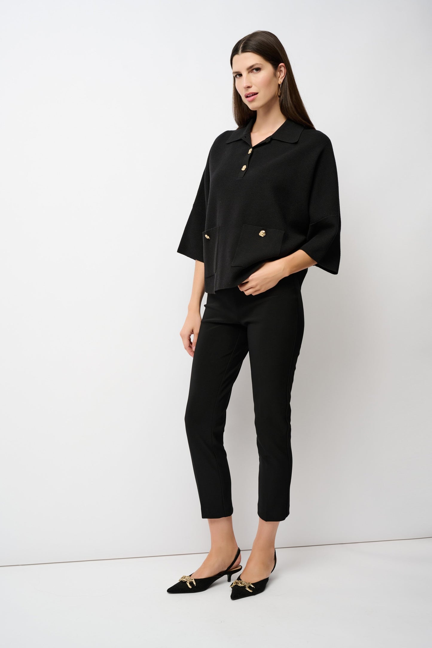 JOSEPH RIBKOFF 181089NOS Classic Cropped Pant - Black