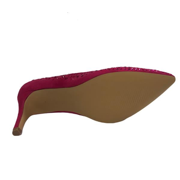 Sorento Sheraton heel in Fuchsia pink gems