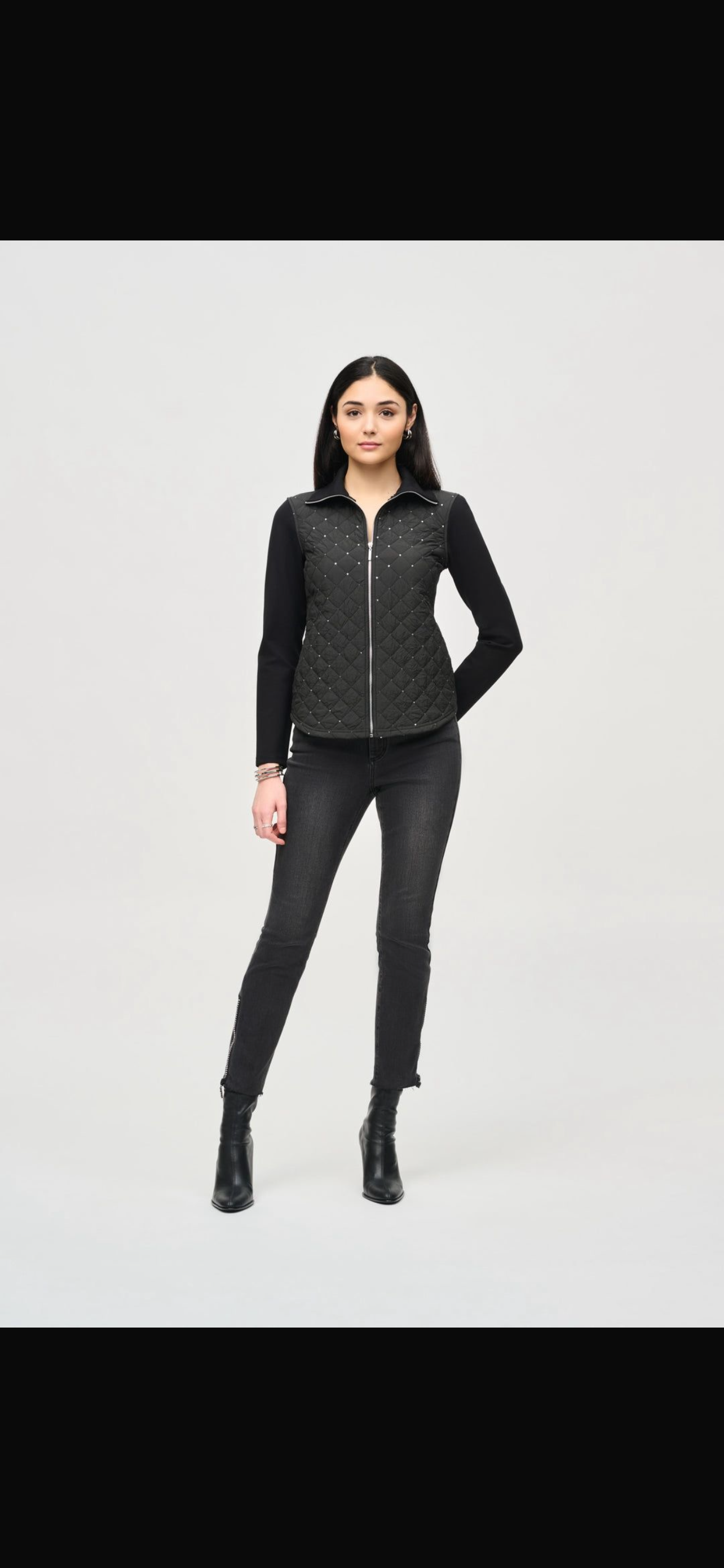 Joseph Ribkoff Black quilted jacket.