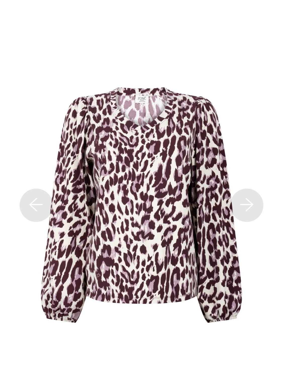 Zoso animal print V neck top 264 Nathalie