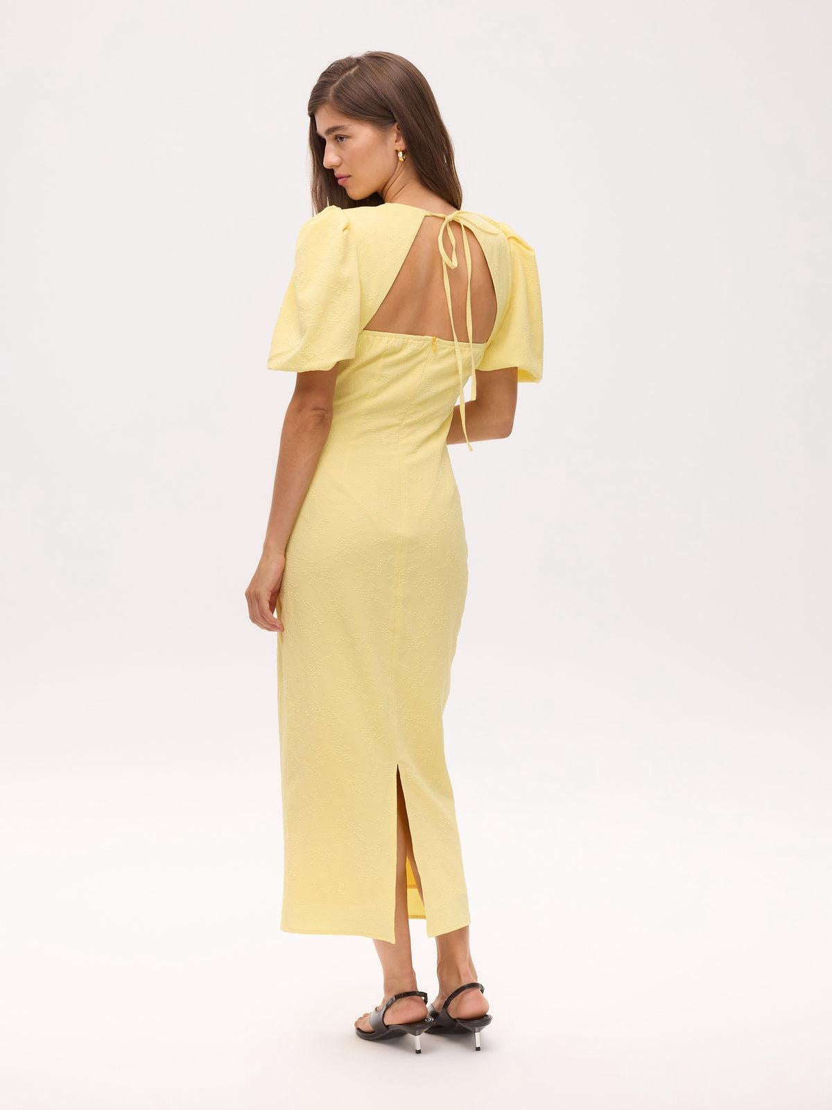 Mioh hamlet lemon midi dress