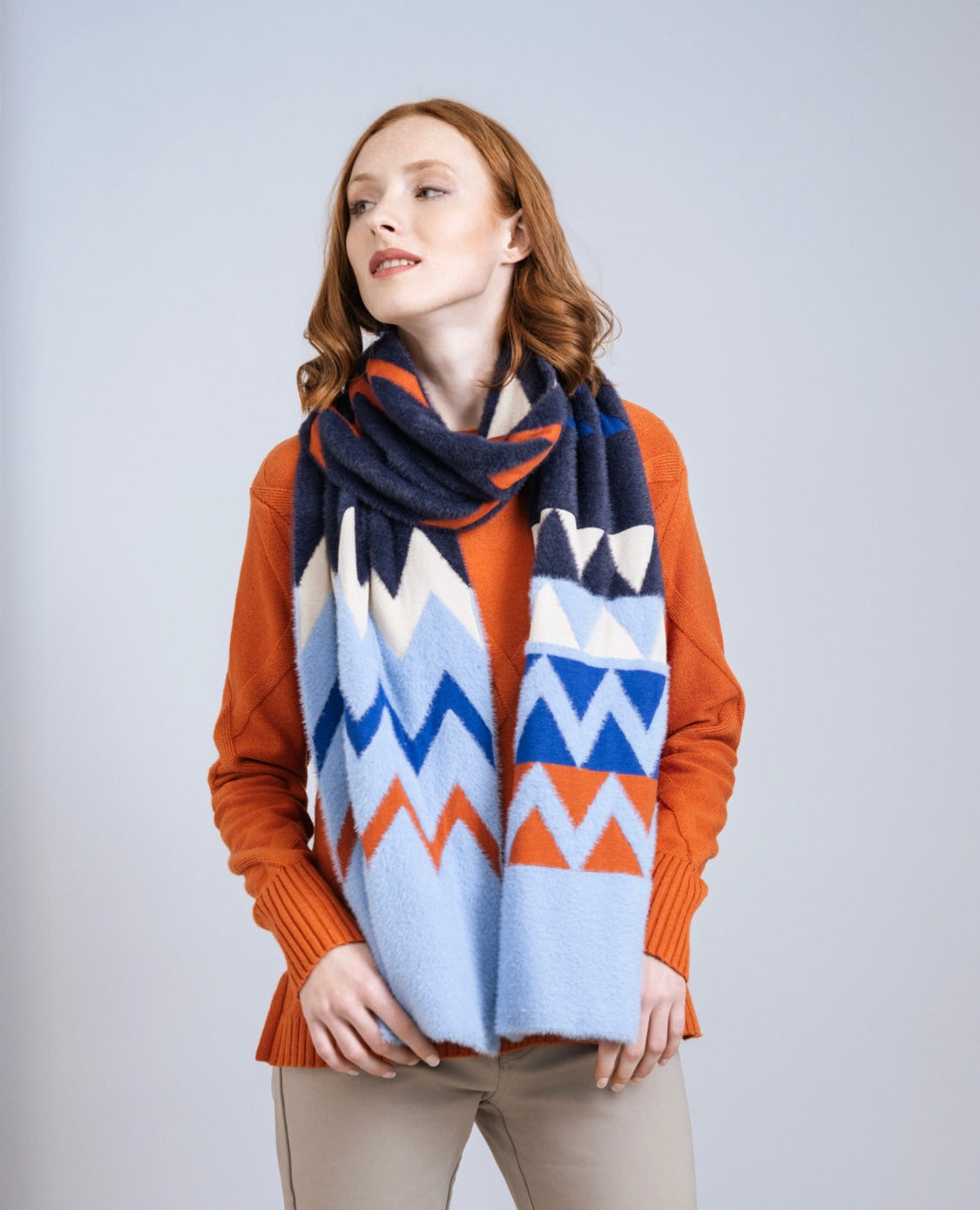 Scorzzo Large Geometric Knit Scarf