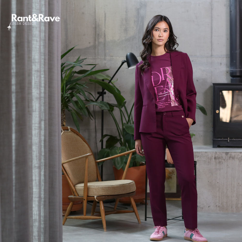 Rant & Rave Bella Straight Leg Trouser Cranberry