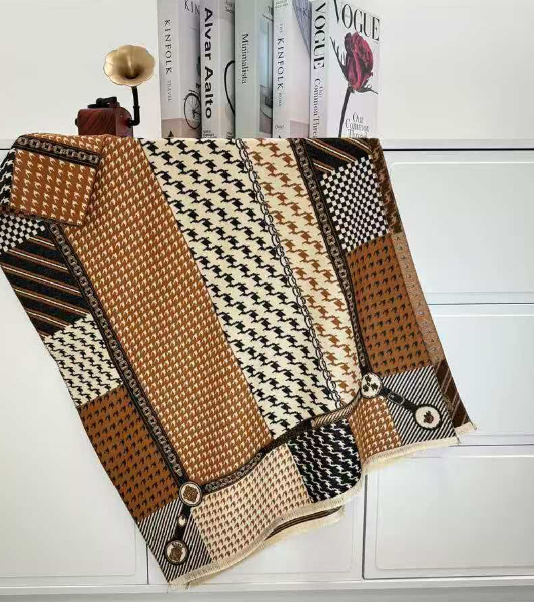 Doctor Bear Luxury cashmere feel scarf in taupe