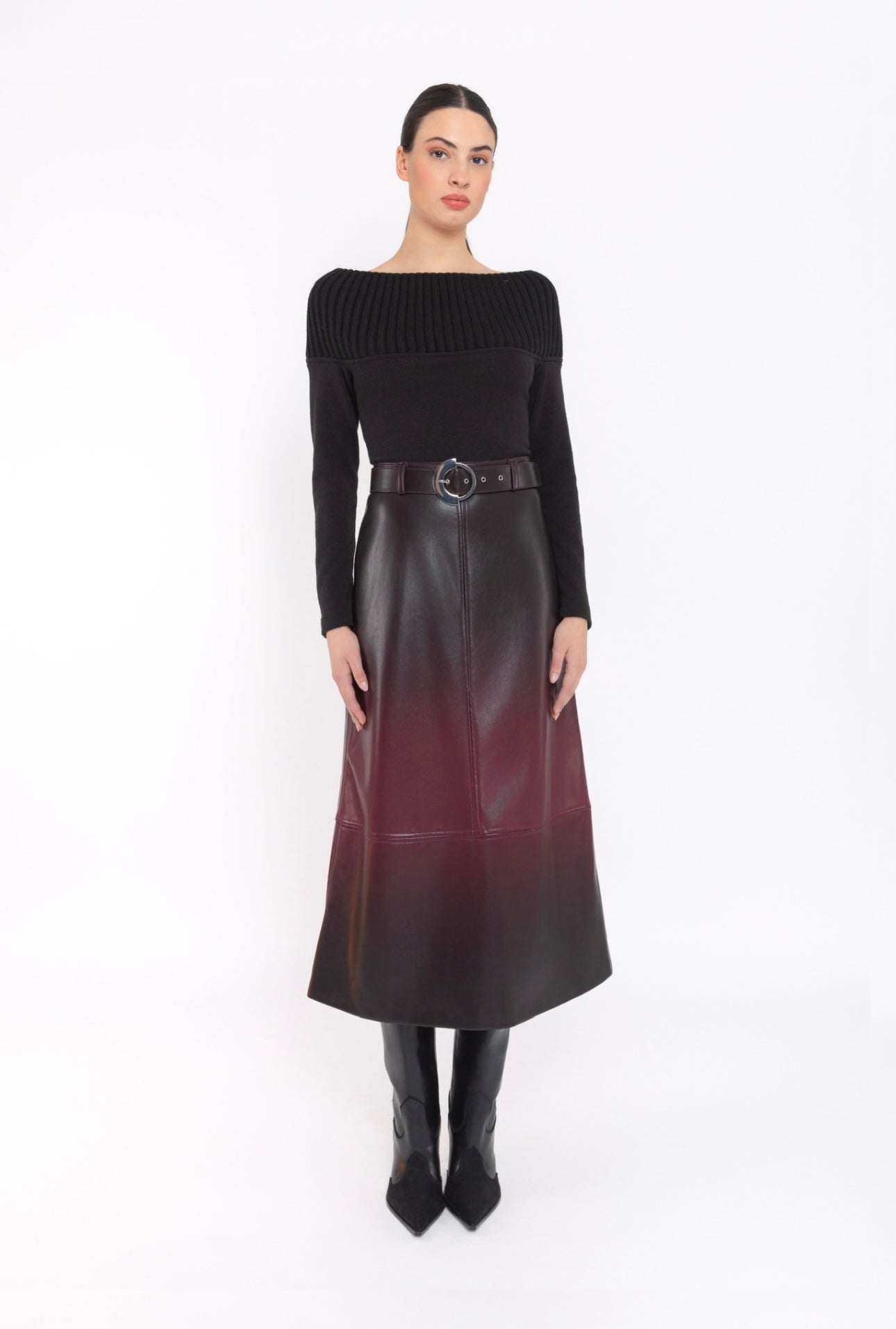 arggido skirt in Black & Merlot