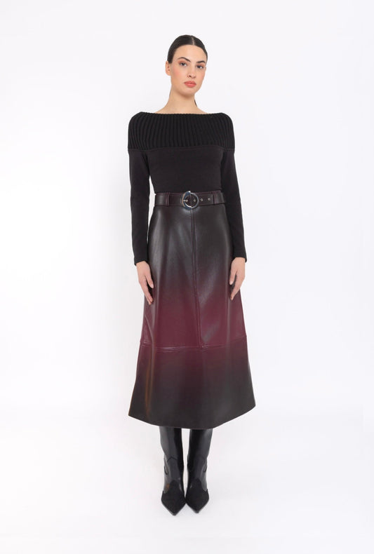 arggido skirt in Black & Merlot