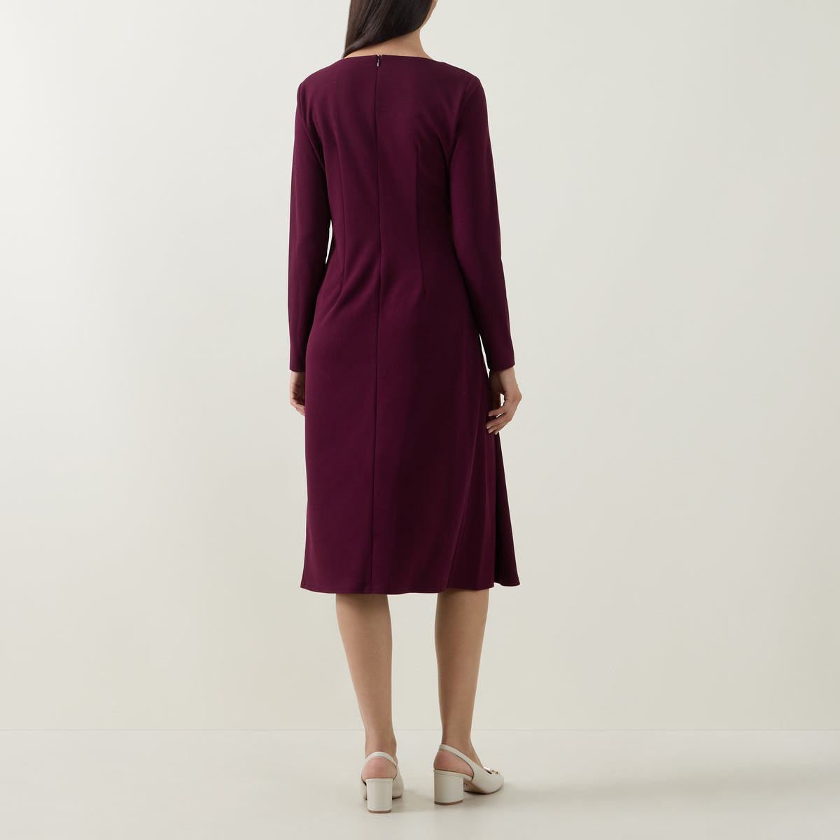 JOSEPH RIBKOFF Gathered Hardware-Detail Dress in berry