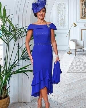 Royal blue dress with fishtail /wedding guest
