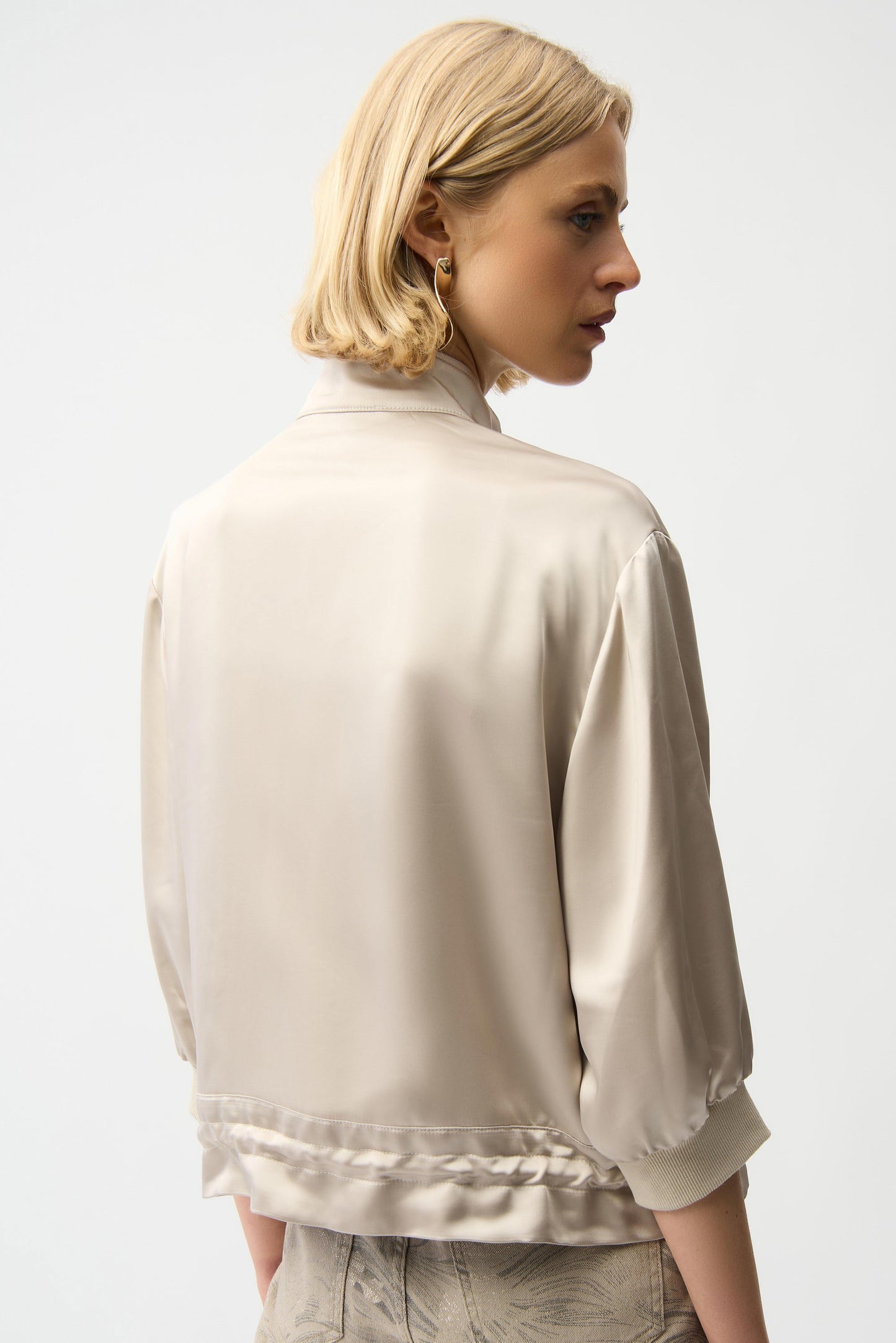 Satin Boxy Blouson Jacket With Drawstring Hem Joseph Ribkoff 
261913