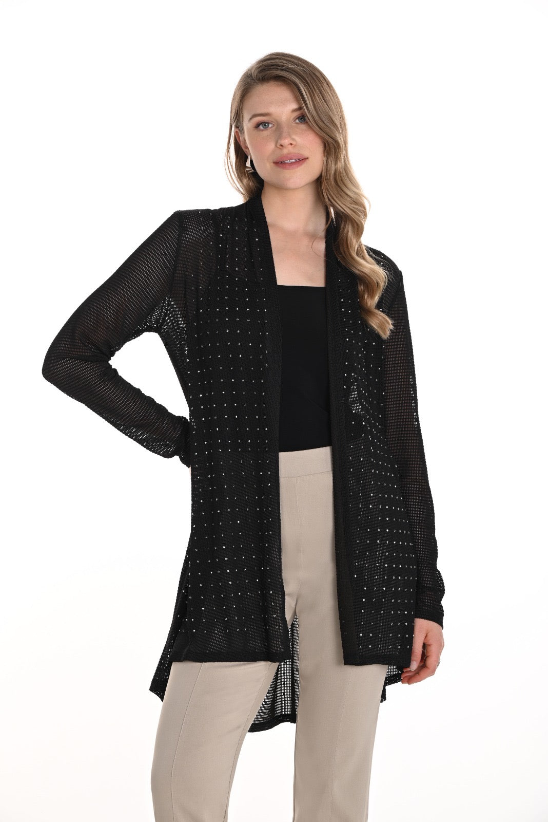 Frank Lyman Black Embellished Cardigan – 256713U