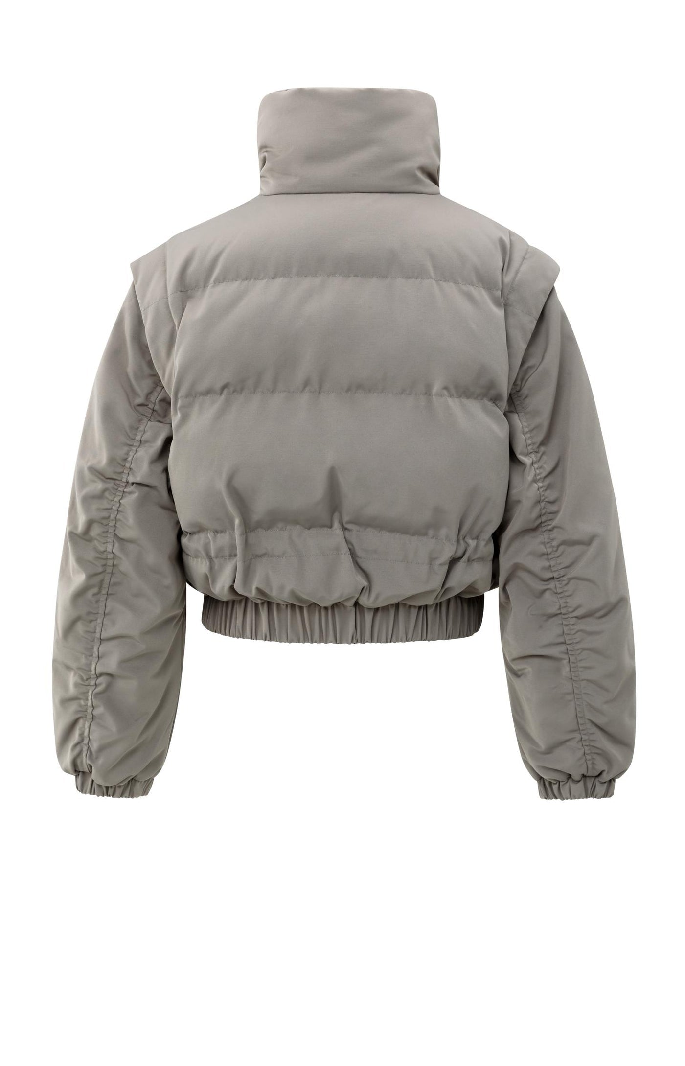 YAYA cropped nylon jacket with zip-off sleeves