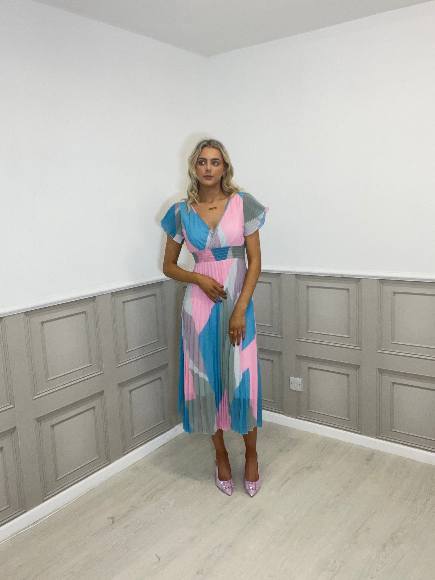 Jenny soft pink and blue dress