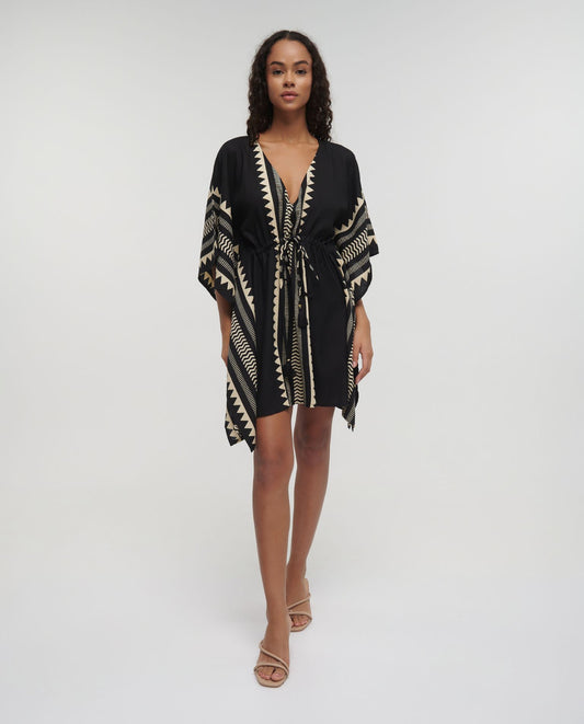 Ble 1224 black & beige holiday dress