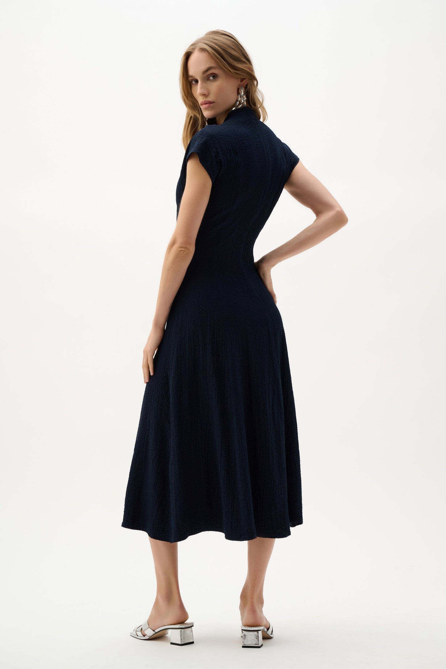 JOSEPH RIBKOFF Woven Seersucker Fit And Flare Dress 262026