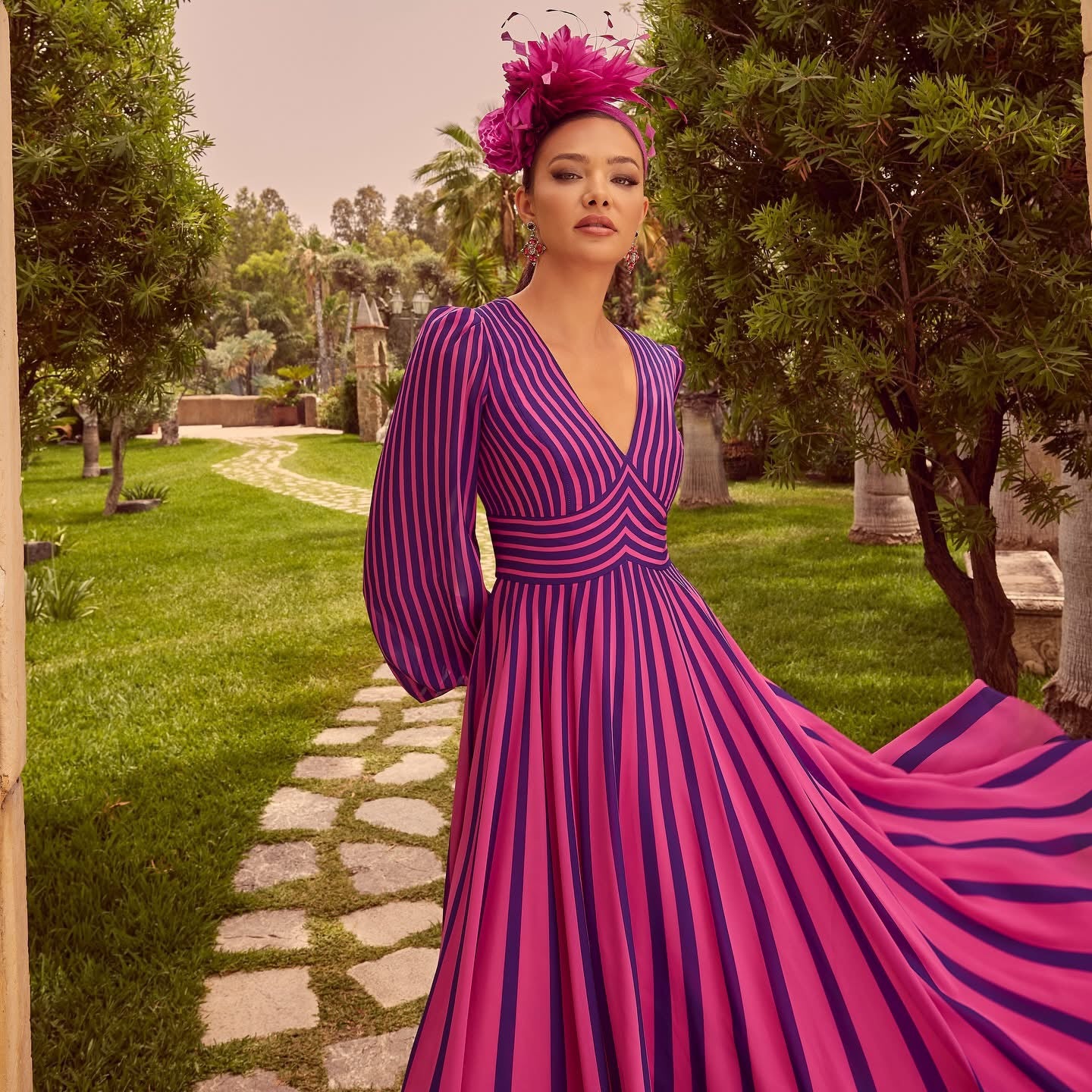 Fushia /navy A-line dress. Mother of the bride and groom/special occasion