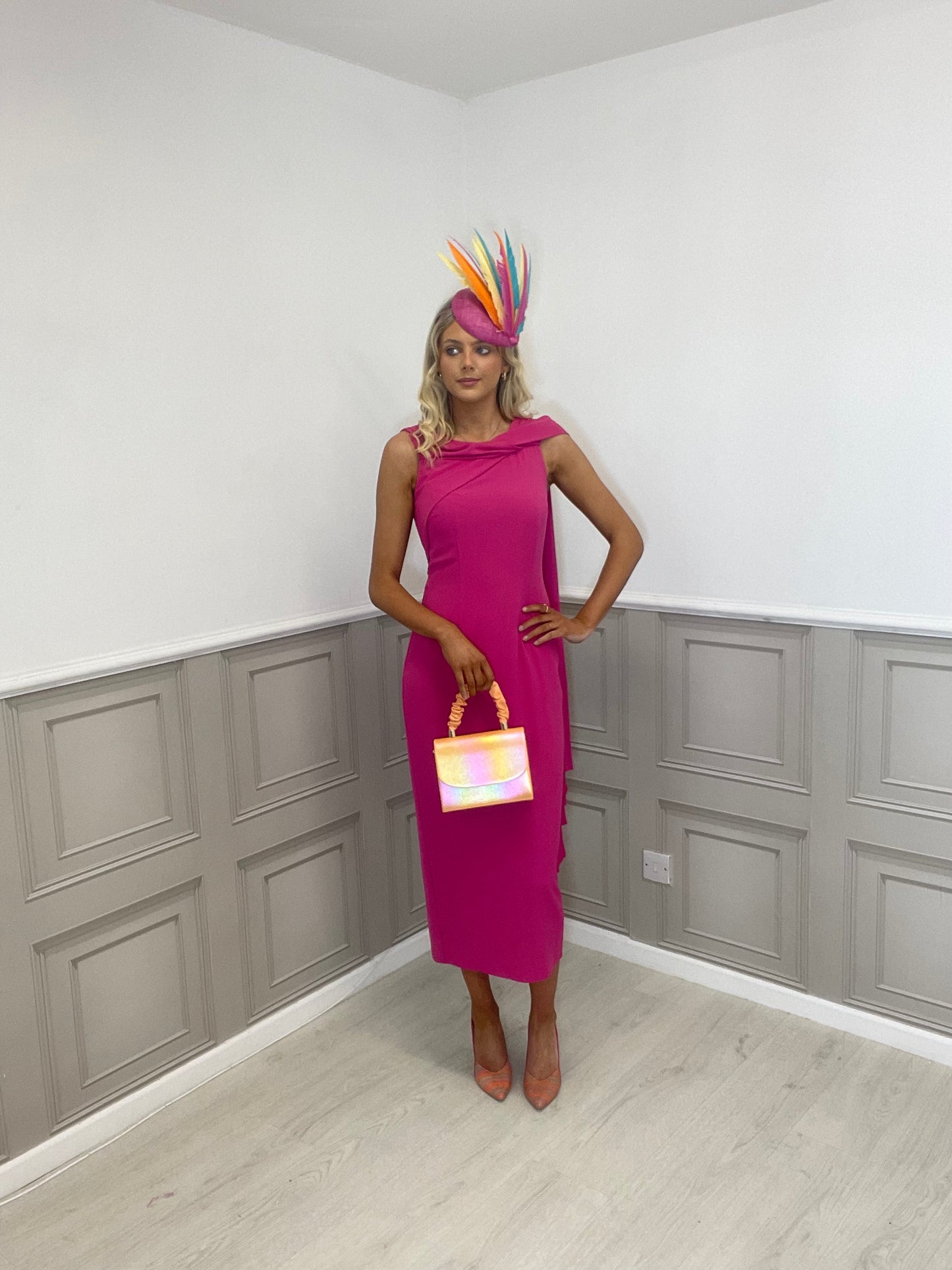 Olimara fuchsia pink dress.