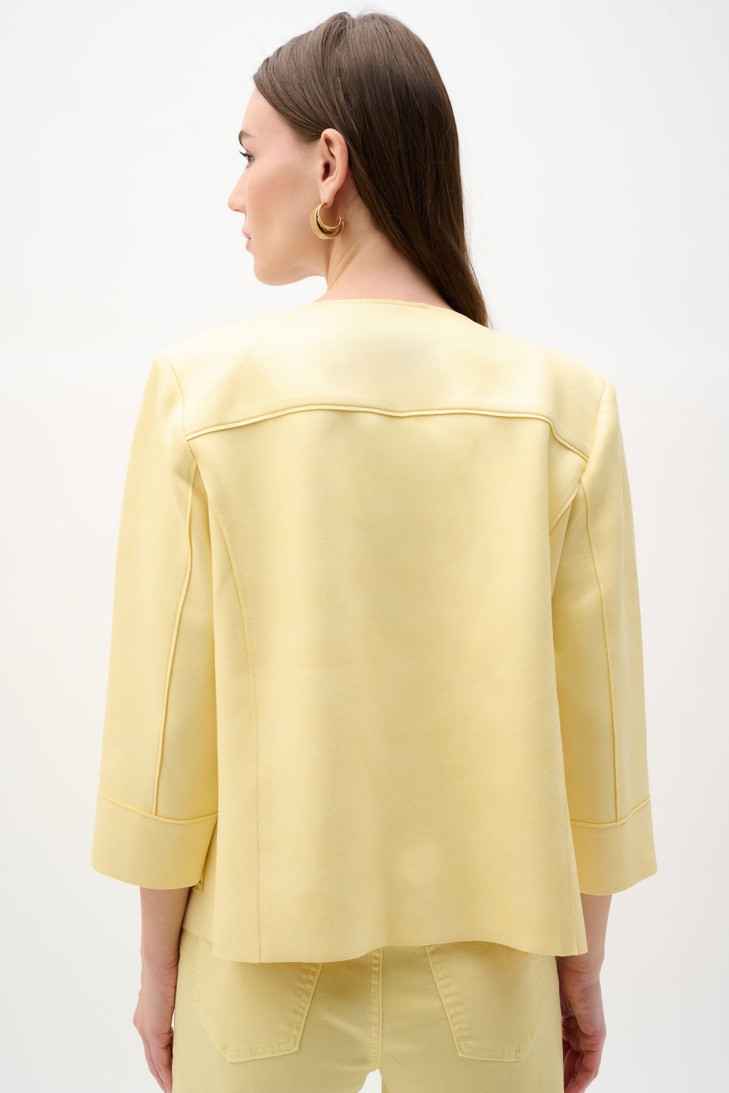 Foiled Scuba Suede Boxy Jacket With Stud Details
262905