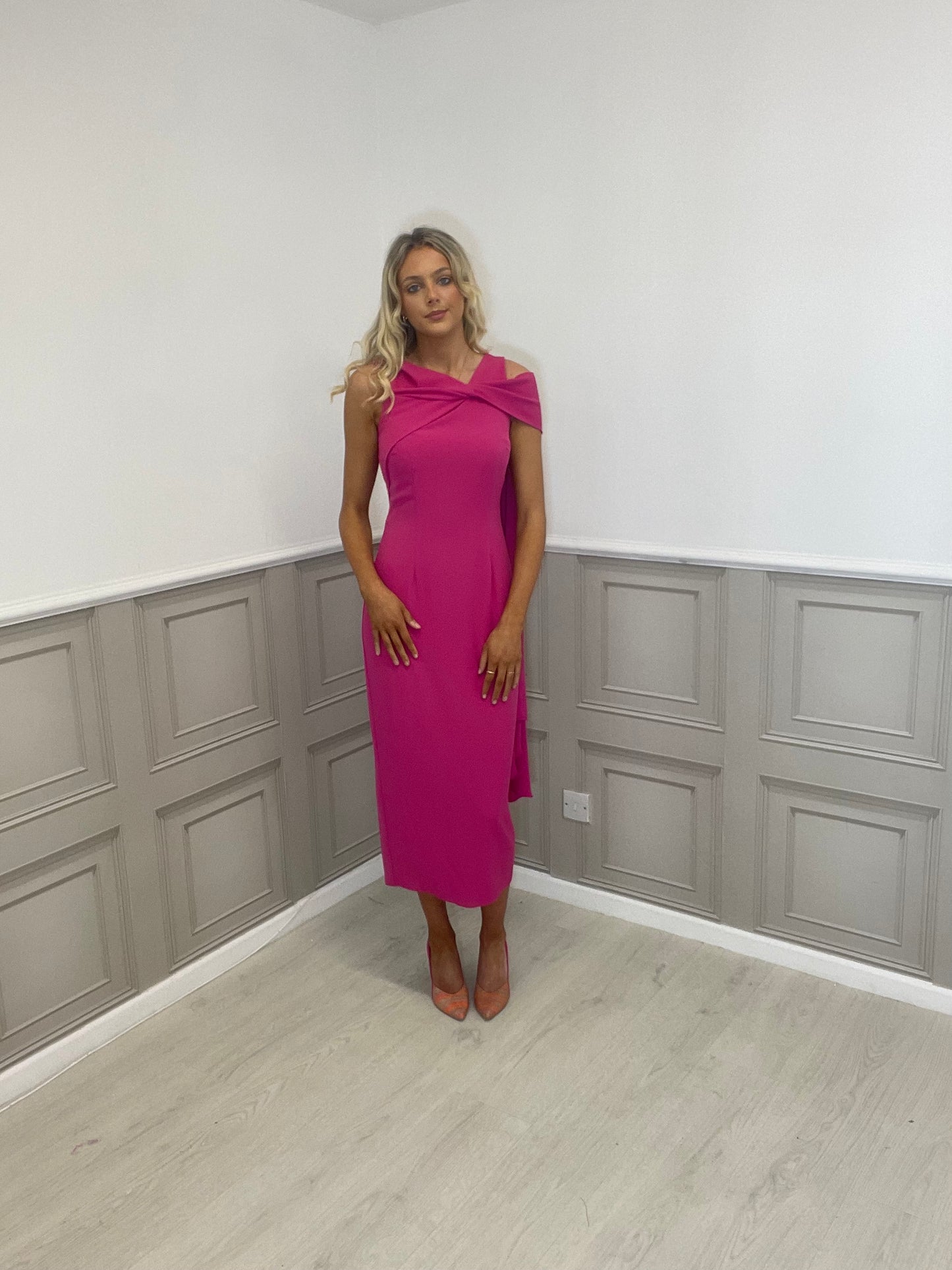 Olimara fuchsia pink dress.