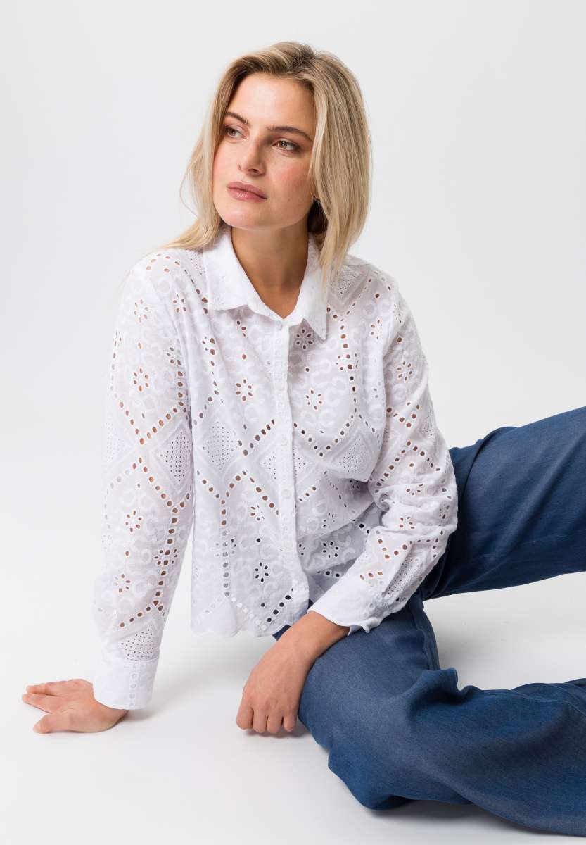 Tuzzi lazer cut white blouse