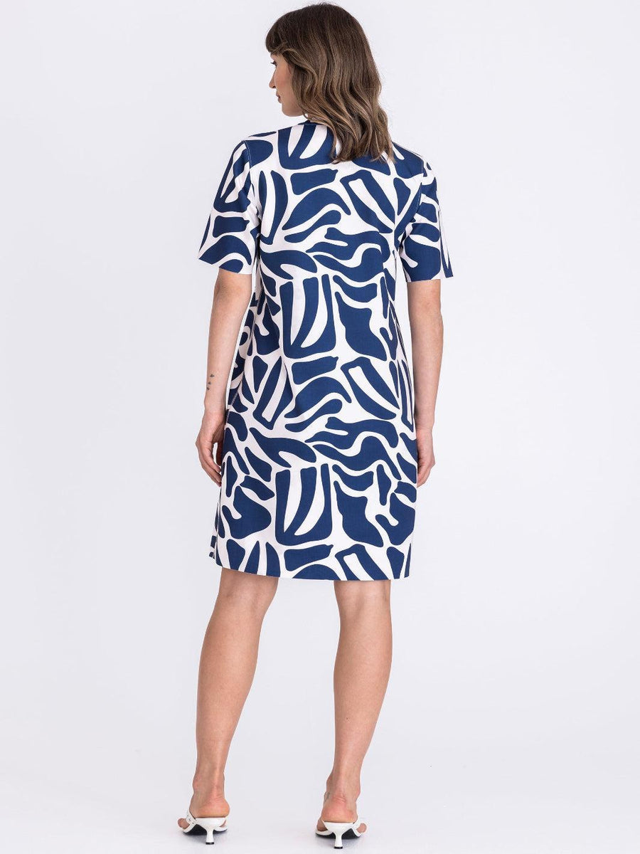 Tuzzi reverisible dress blue print