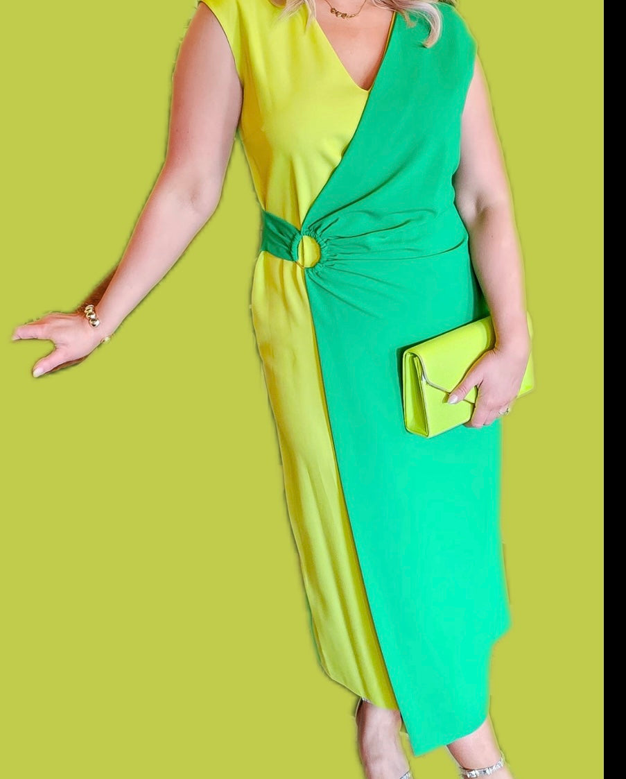 Casting green/lemon dress