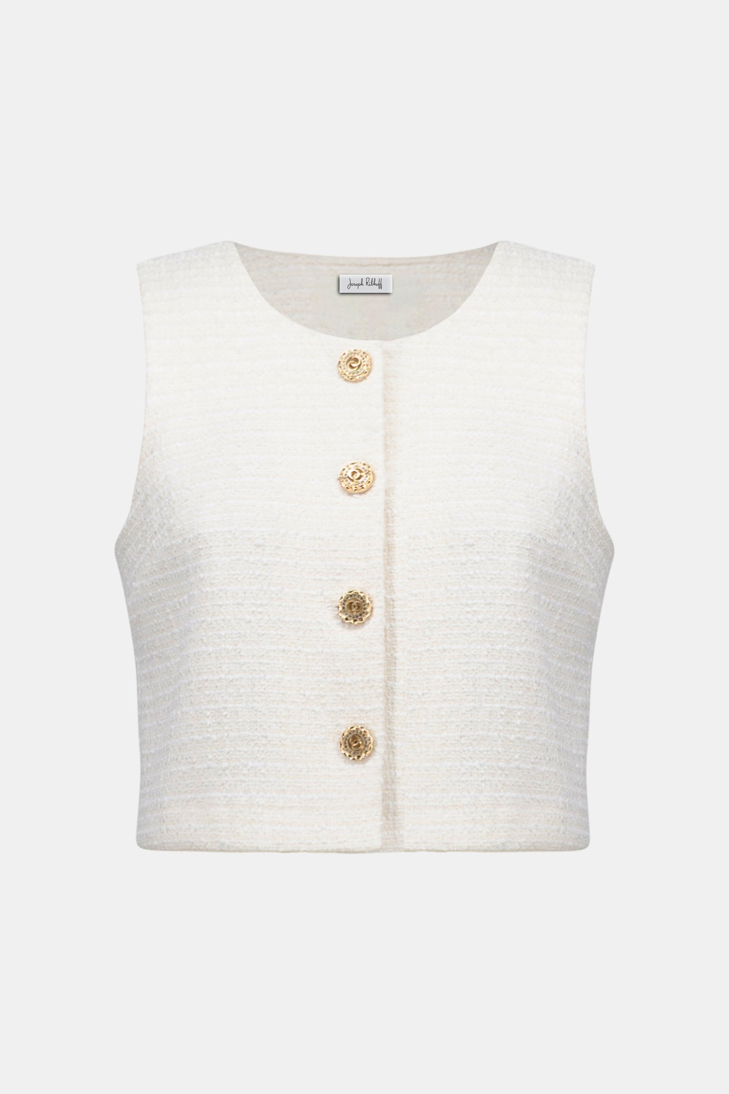 Bouclé Sleeveless Vest With Gold Buttons
261300