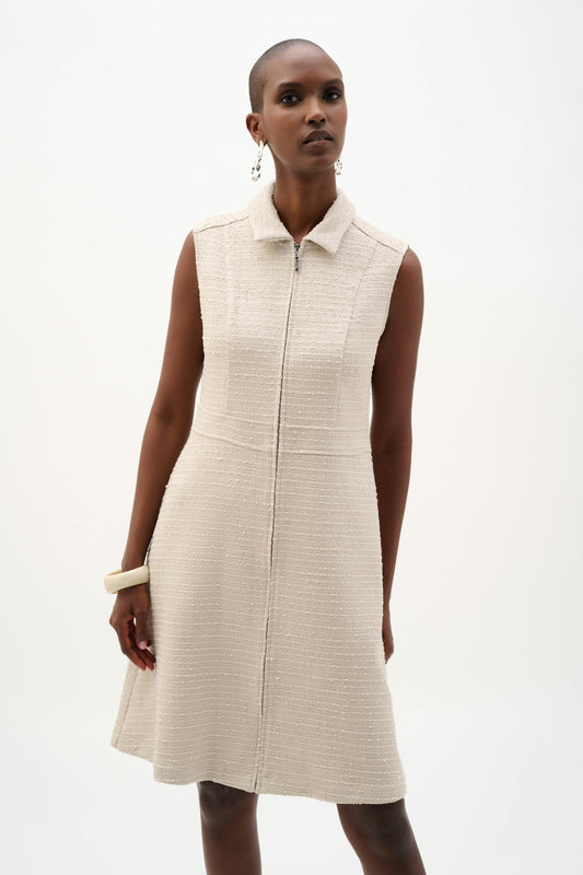 Bouclé A-Line Dress With Zipped Neckline
262221