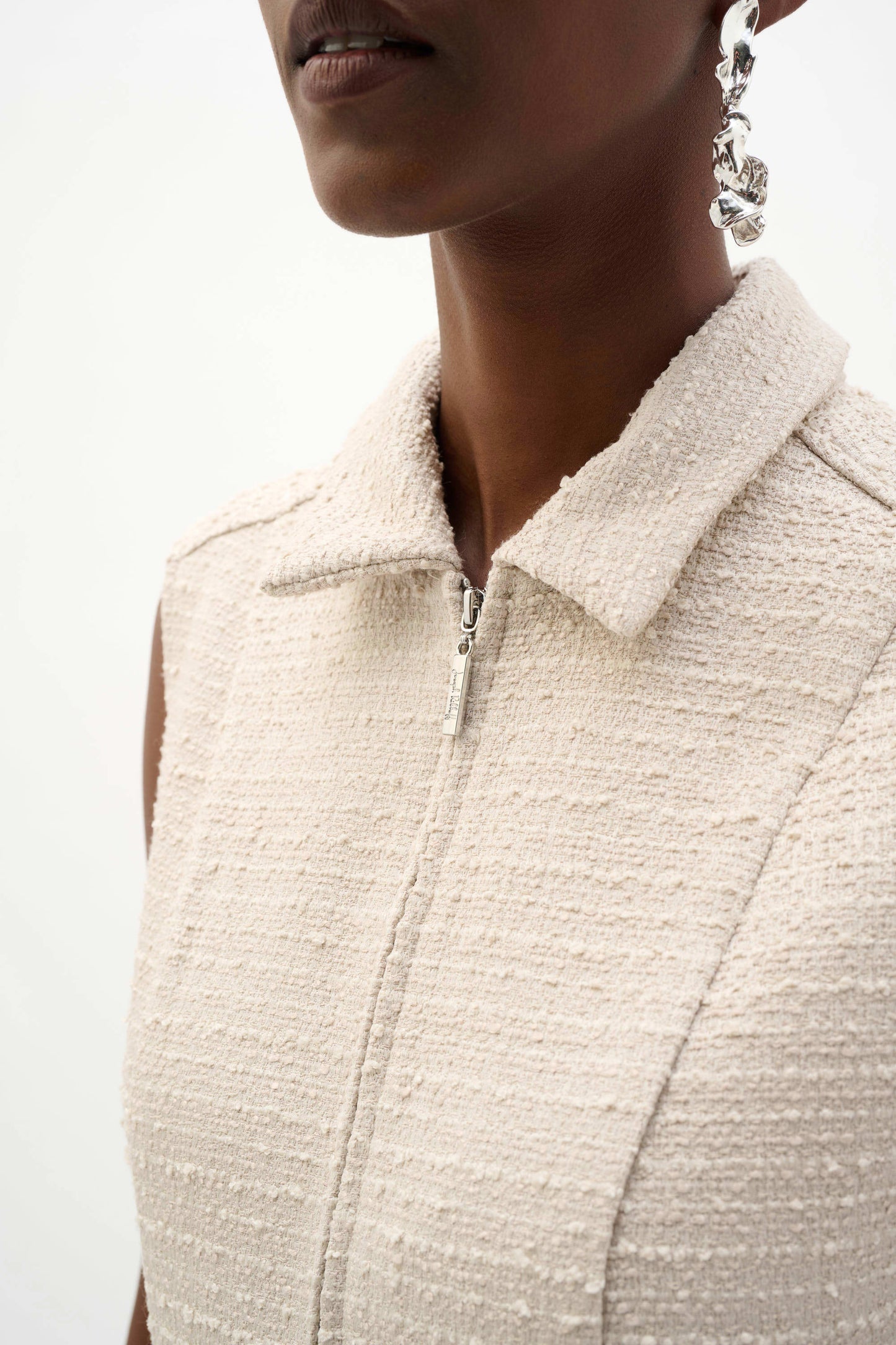 Bouclé A-Line Dress With Zipped Neckline
262221