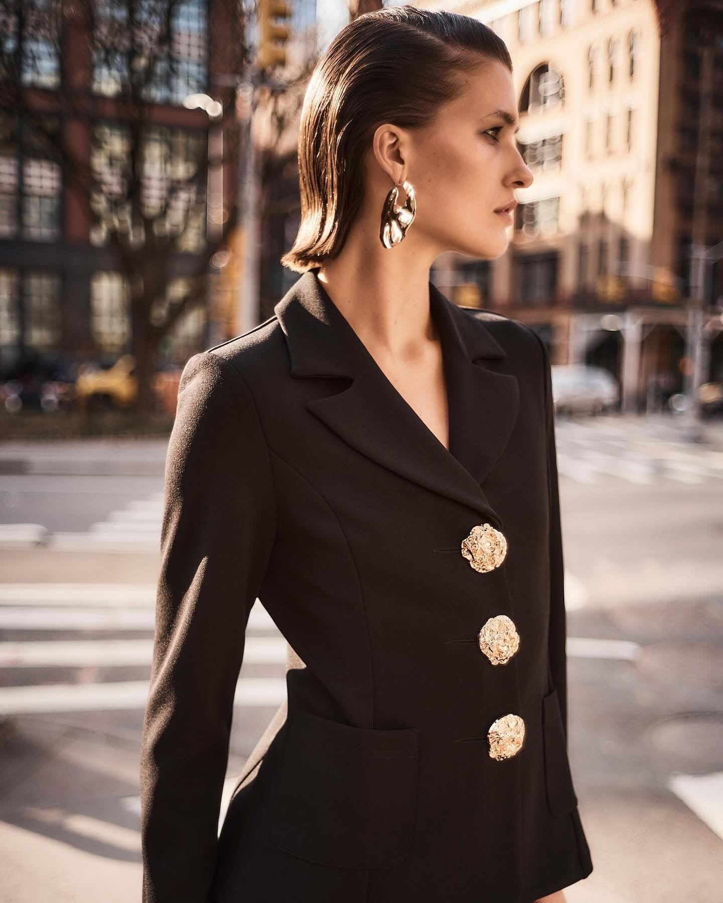 Joseph Ribkoff Statement Button Blazer – Black 243160