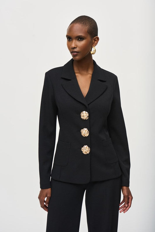 Joseph Ribkoff Statement Button Blazer – Black 243160