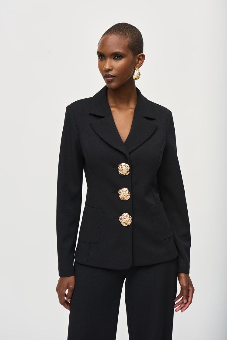 Joseph Ribkoff Statement Button Blazer – Black 243160