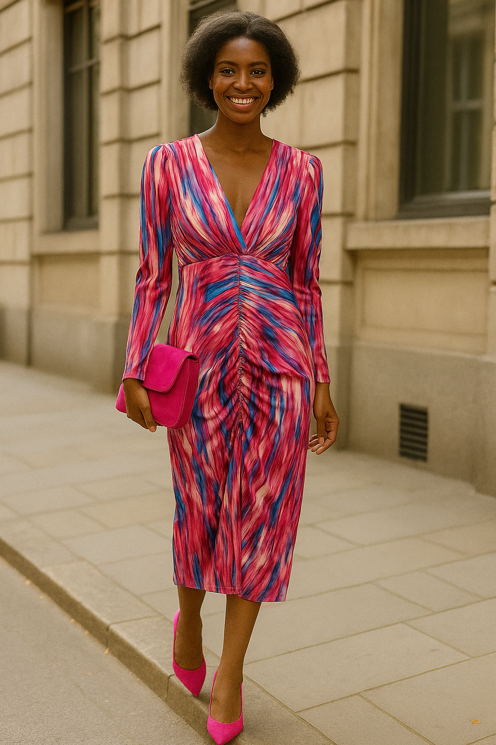Pink abstract dress