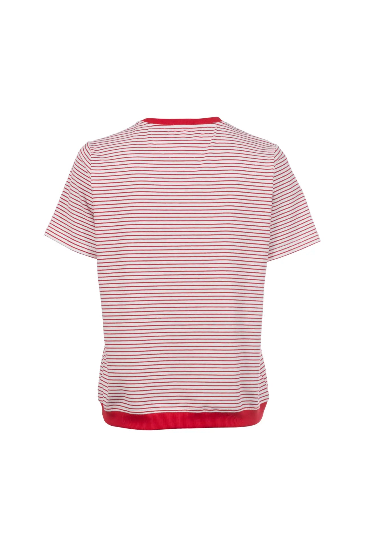 Sequesto red stripe t shirt