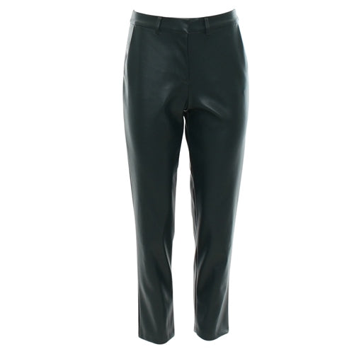 Lina green faux leather trousers