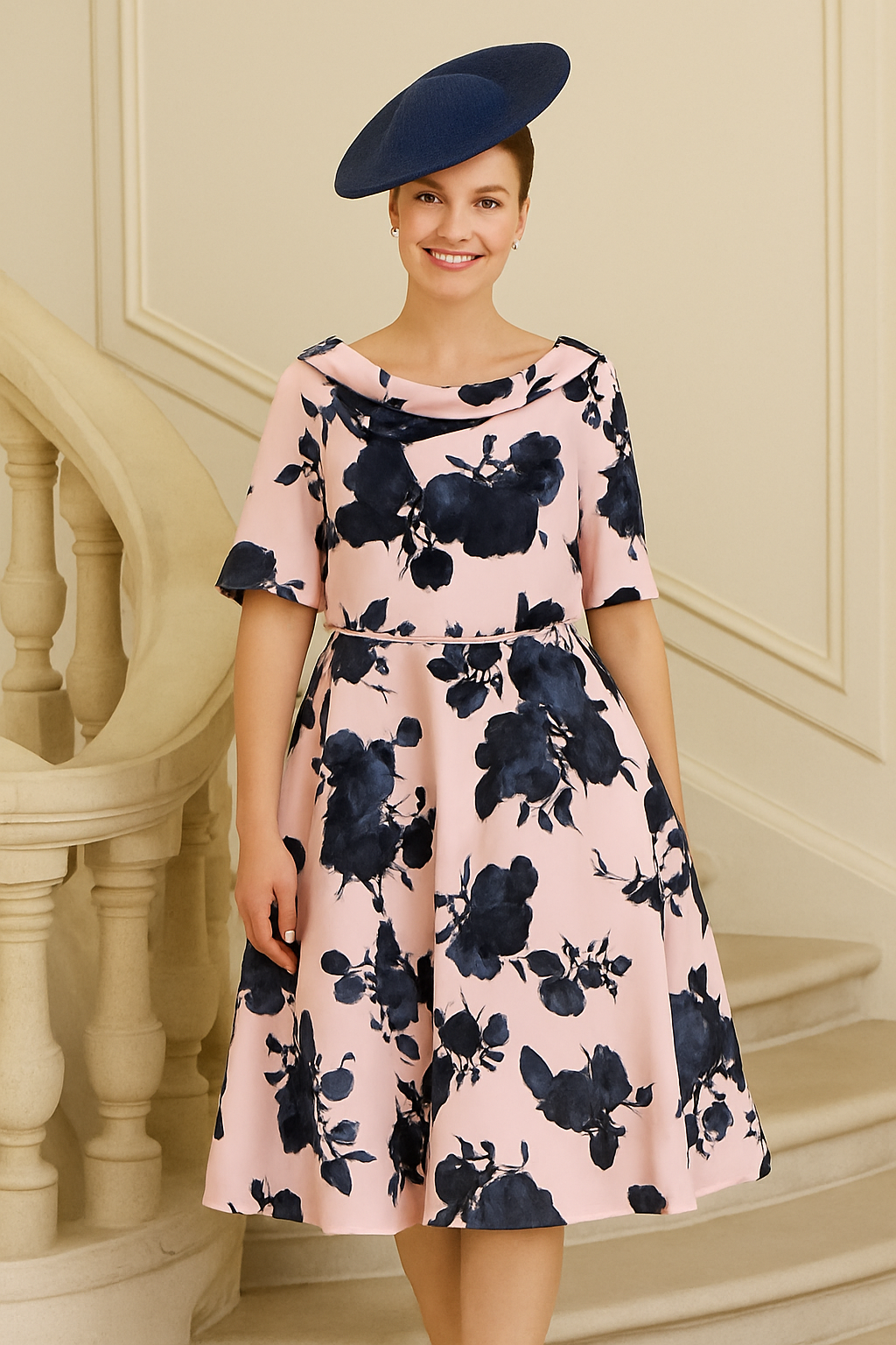 Occasion pink /navy dress