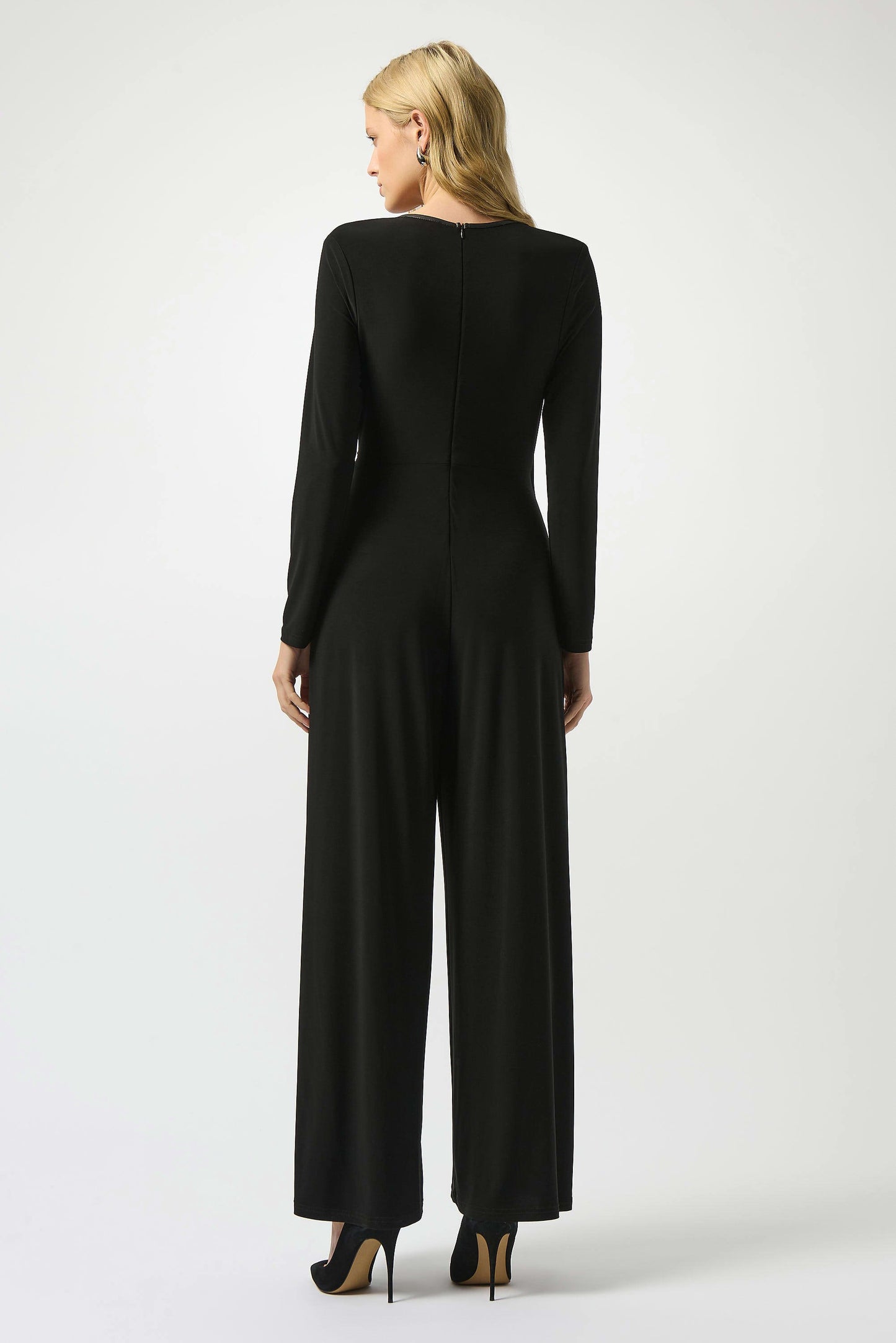 Silky Knit & Leatherette Wide-Leg Jumpsuit
253249