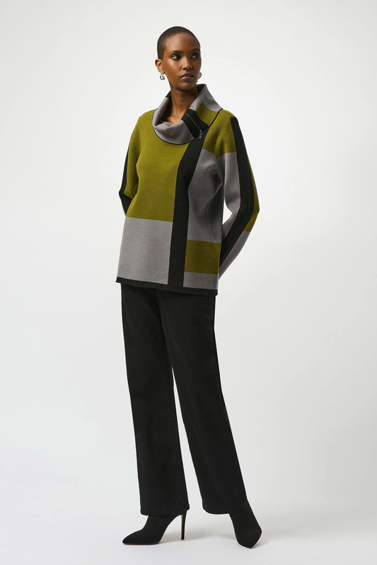 Jacquard Sweater Colour Block Pullover
253911