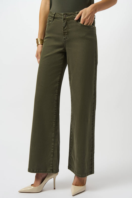 Goldie | Classic Wide-Leg Stretch Denim Jeans
253950
H  khaki