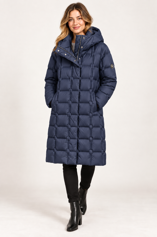Frandsen Sea Long Real Down Coat – Navy