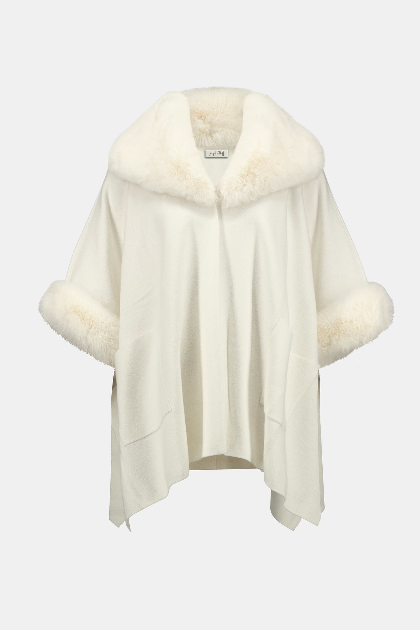 Brushed Jacquard and Faux Fur Cape
243930F25
