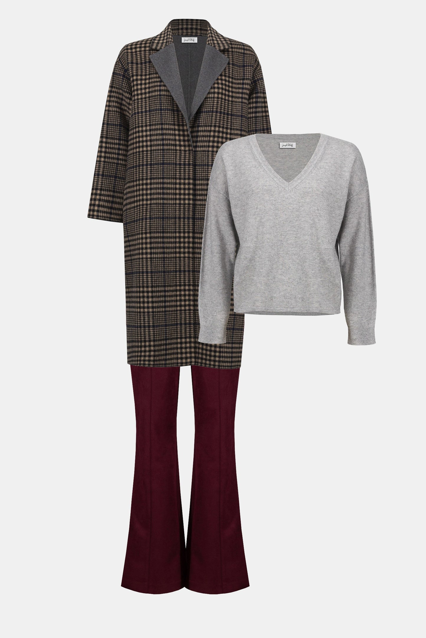 Wool Blend Plaid Double-Faced Coat
253946